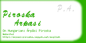 piroska arpasi business card