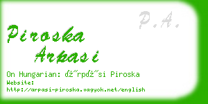 piroska arpasi business card